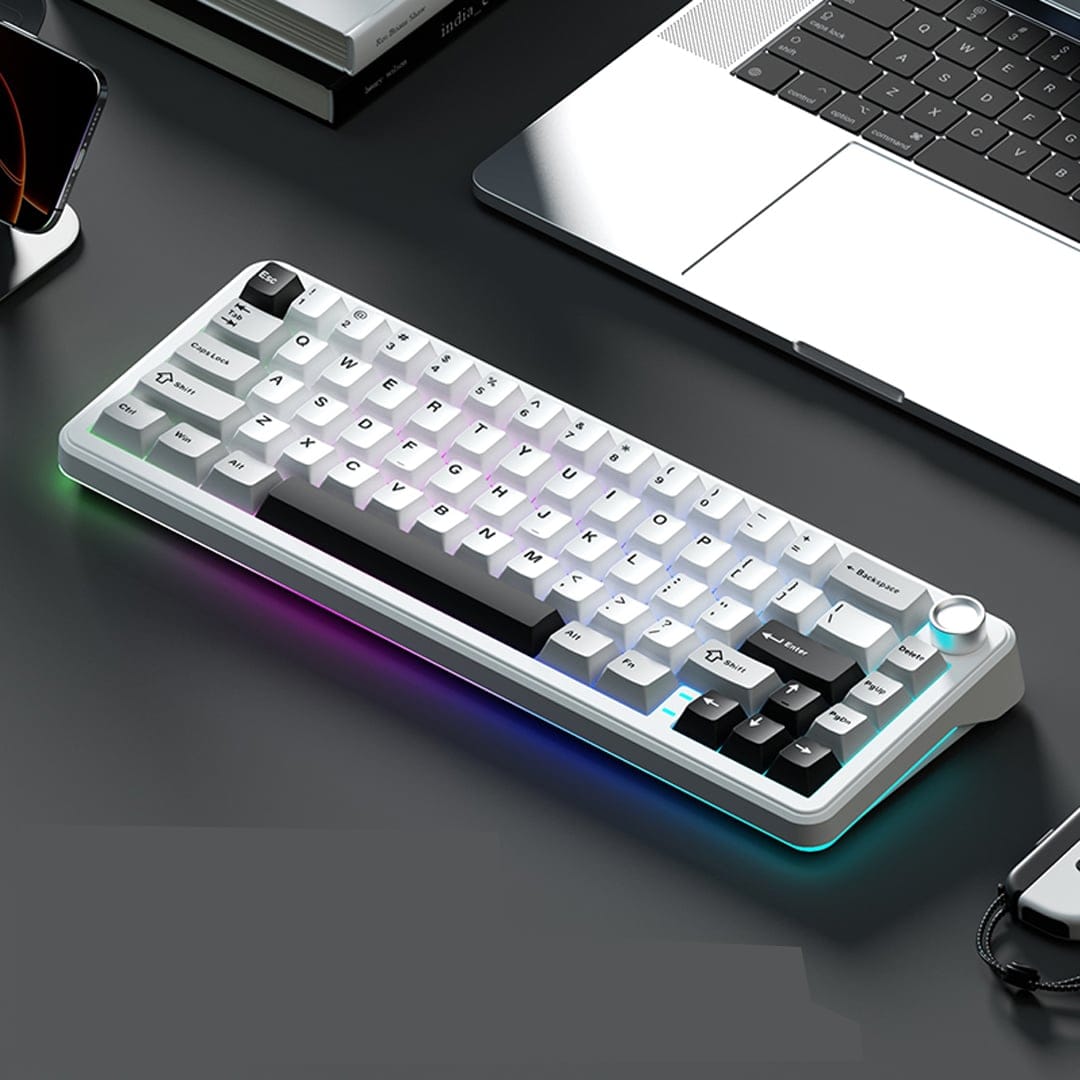 Weikav WK68 Mechanical Keyboard Tri Mode Wireless Keyboard, Smoke Blue