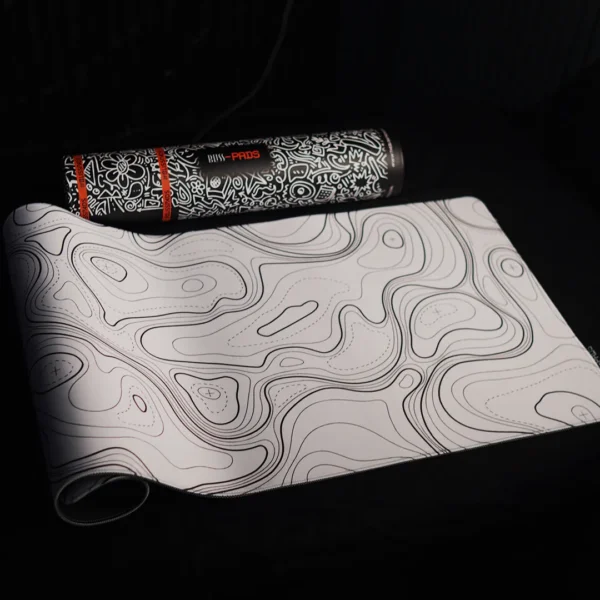 Blisspads BP06 Topography (White) Gaming Mousepad | Hybrid Surface | 4mm Thickness